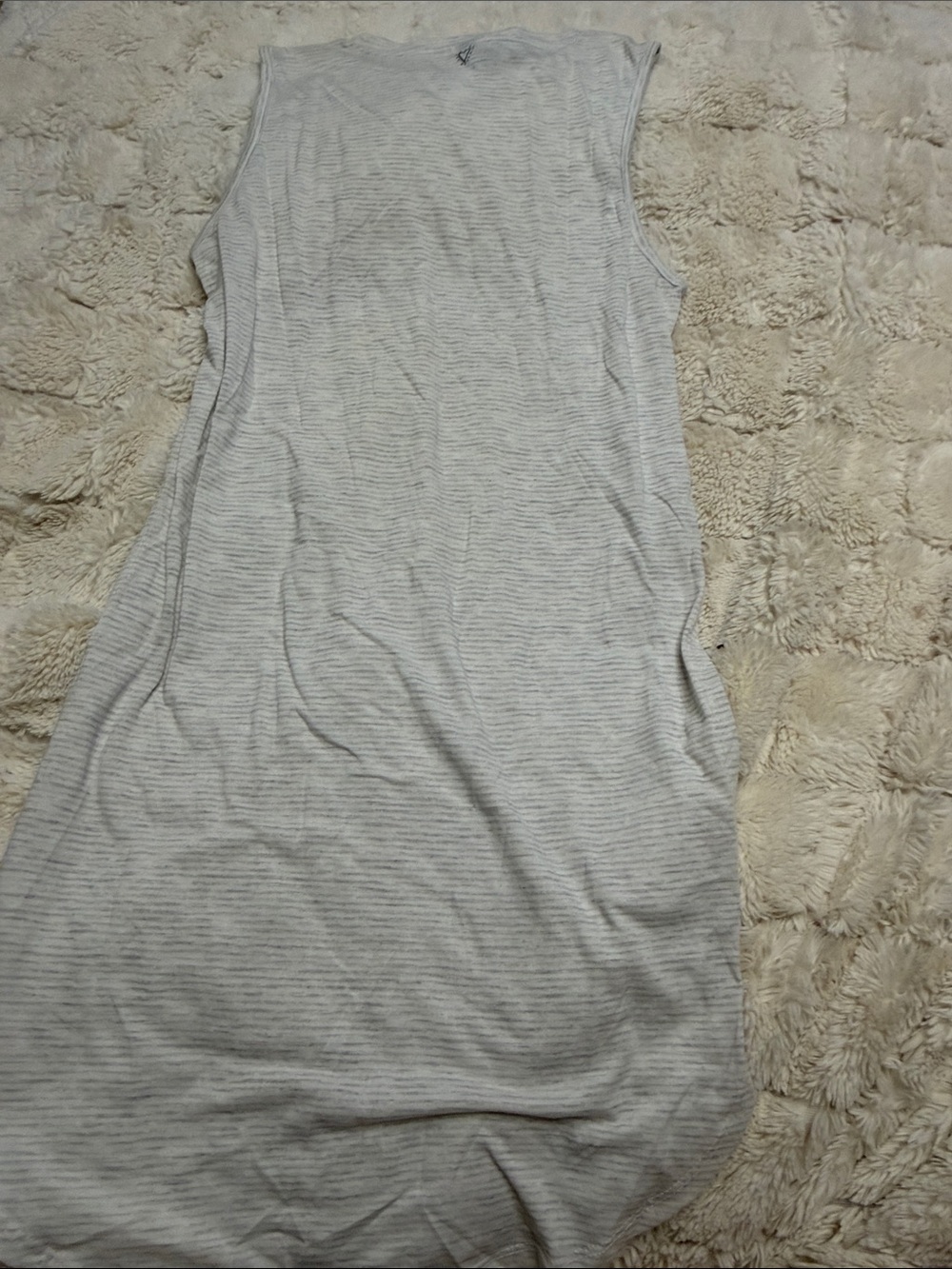 Betsey Johnson Light Gray Striped Sleeveless Tunic - Picture 3 of 3
